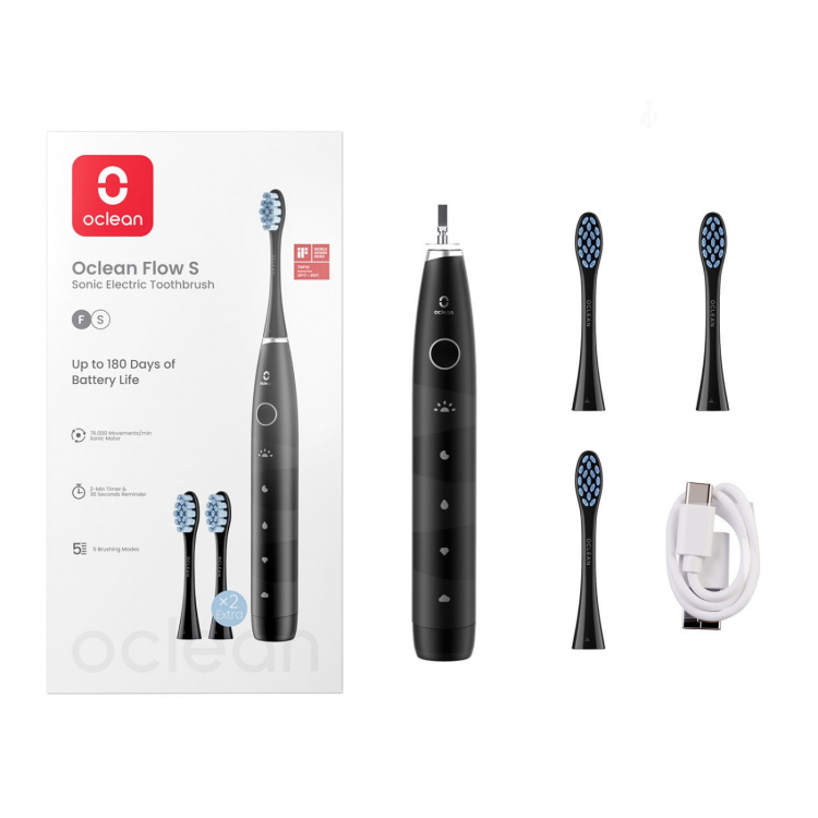 Oclean Electric Toothbrush Flow S 20 Black Oclean Electric Toothbrush Flow S 20 Black
