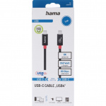 Hama Cable USB-C USB 4.0 Gen4 80 Gbit/S 240W Black 1.0m
