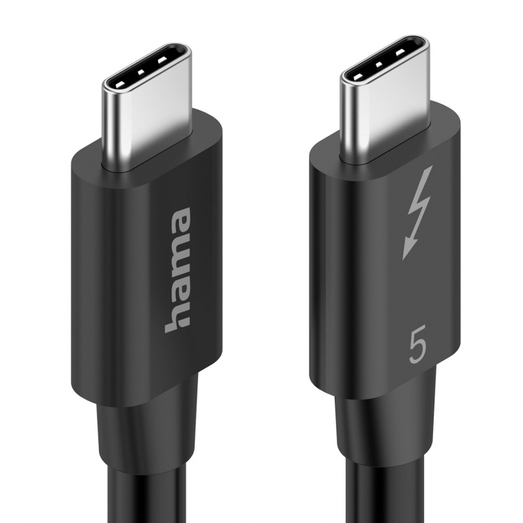 Hama Cable USB-C Thunderbolt 5 80 Gbit/S Ultra-Hd 8K 1.0M Black
