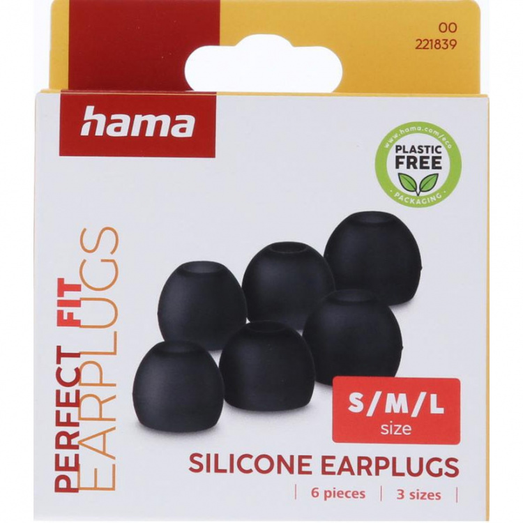 Hama Replacement Ear Pads Silicone 6-Pack Black Hama Replacement Ear Pads Silicone 6-Pack Black
