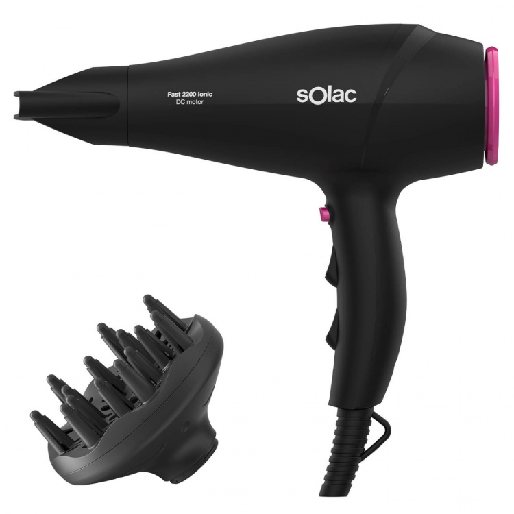 SOLAC Hair Dryer Fast 2200 Ionic Black