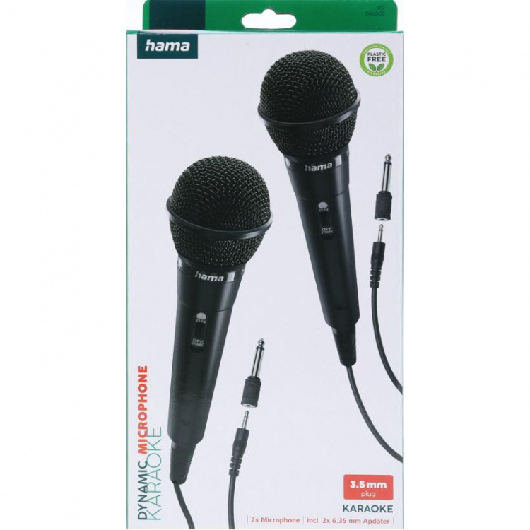 Hama Microphone Karaoke Dynamic Mono 2-Pack Black Hama Microphone Karaoke Dynamic Mono 2-Pack Black