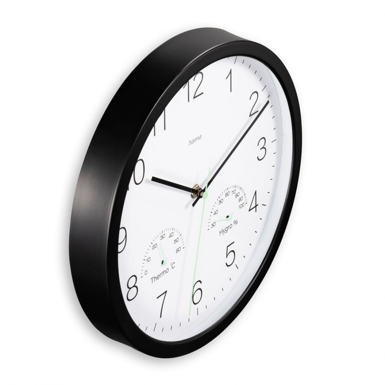 Hama Wall Clock Santorini Black Diameter 30cm