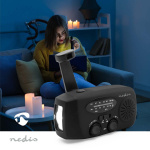 Nedis Emergency Radio | Table Design | AM / FM | Powerbank function | Accu Powered / Hand Crank / USB Powered | Black Nedis Emergency Radio | Table Design | AM / FM | Powerbank function | Accu Powered / Hand Crank / USB Powered | Black