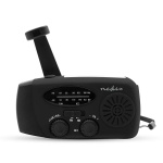 Nedis Emergency Radio | Table Design | AM / FM | Powerbank function | Accu Powered / Hand Crank / USB Powered | Black Nedis Emergency Radio | Table Design | AM / FM | Powerbank function | Accu Powered / Hand Crank / USB Powered | Black