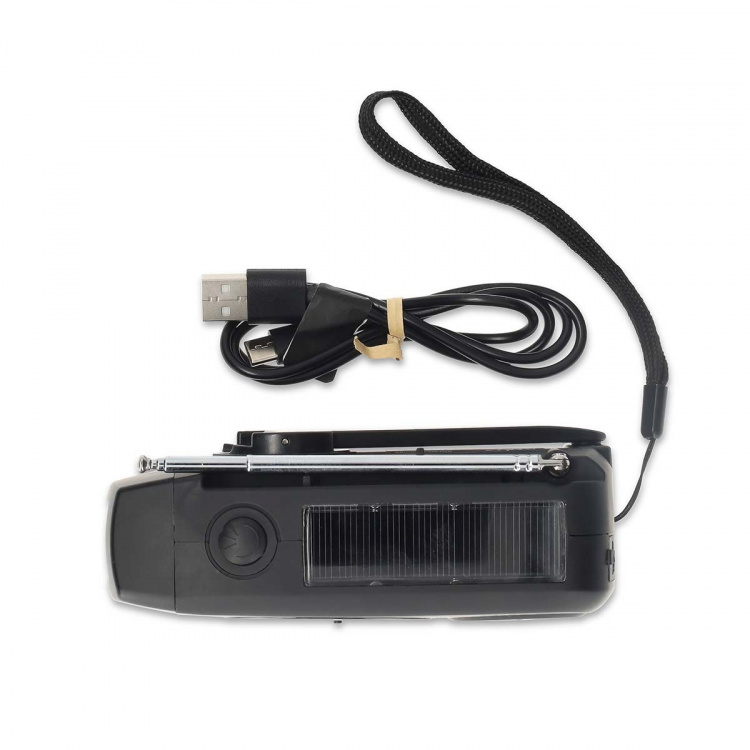 Nedis Emergency Radio | Table Design | AM / FM | Powerbank function | Accu Powered / Hand Crank / USB Powered | Black Nedis Emergency Radio | Table Design | AM / FM | Powerbank function | Accu Powered / Hand Crank / USB Powered | Black