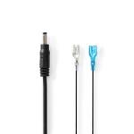 Nedis Power Cable | DC Female | F1 | Straight | Straight | Copper | 2.00 m | Round | PVC | Black | Gift Box with Euro Lock