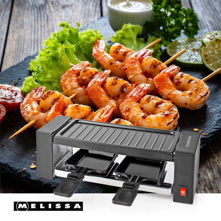 MELISSA Raclette / Gourmet Set | 2 Persons | 400 W | 23 x 10 cm | Non-stick coating