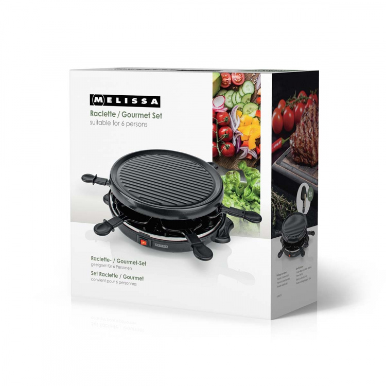 MELISSA Raclette / Gourmet Set | 6 Persons | 800 W | Ø 29 cm | Non-stick coating