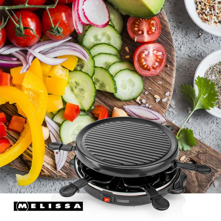 MELISSA Raclette / Gourmet Set | 6 Persons | 800 W | Ø 29 cm | Non-stick coating