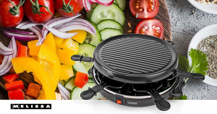 MELISSA Raclette / Gourmet Set | 6 Persons | 800 W | Ø 29 cm | Non-stick coating