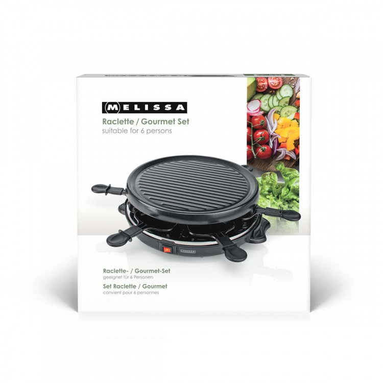 MELISSA Raclette / Gourmet Set | 6 Persons | 800 W | Ø 29 cm | Non-stick coating