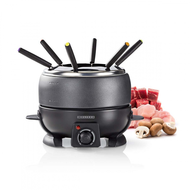 MELISSA Fondue Set | 6 Persons | 2.3 l | Adjustable temperature control | 800 W | Cool touch handles | Anti-slip feet | Overheating protection