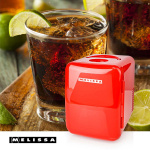 MELISSA Portable Mini Fridge | 6 cans / 4 l capacity | 100-240 V / 12 V | Heating / Cooling function | Carrying handle | Red MELISSA Portable Mini Fridge | 6 cans / 4 l capacity | 100-240 V / 12 V | Heating / Cooling function | Carrying handle | Red