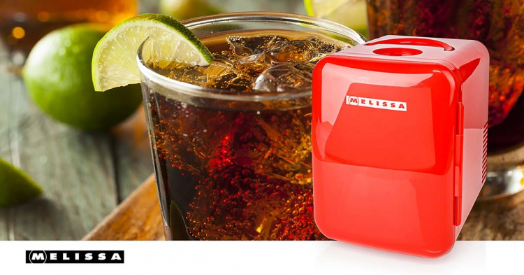 MELISSA Portable Mini Fridge | 6 cans / 4 l capacity | 100-240 V / 12 V | Heating / Cooling function | Carrying handle | Red MELISSA Portable Mini Fridge | 6 cans / 4 l capacity | 100-240 V / 12 V | Heating / Cooling function | Carrying handle | Red