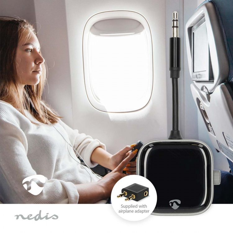 Nedis Bluetooth® Transmitter Receiver | Audio / video / data connections input: USB-C™ Female | Audio / video / data connections output: USB-C™ Female | SBC | Up to 2 Devices | Battery 1 operating time standard usage: 780 min | Black