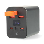 Nedis Powerbank | 30000 mAh | 1.5 / 2.0 / 3.0 / 5.0 A | Number of outputs: 4 | Output connection: 2x USB-A / 2x USB-C™ | Input connection: 1x USB-C™ | PD3.0 100W / QC3.0 | Lithium-Polymer | Display