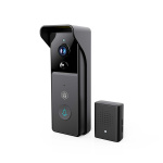 Nedis SmartLife Video Doorbell | Battery Powered | 3MP Full HD 1296p | Cloud Storage (optional) / microSD (not included) | IP44 | With motion sensor | Night vision | Black