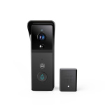 Nedis SmartLife Video Doorbell | Battery Powered | 3MP Full HD 1296p | Cloud Storage (optional) / microSD (not included) | IP44 | With motion sensor | Night vision | Black