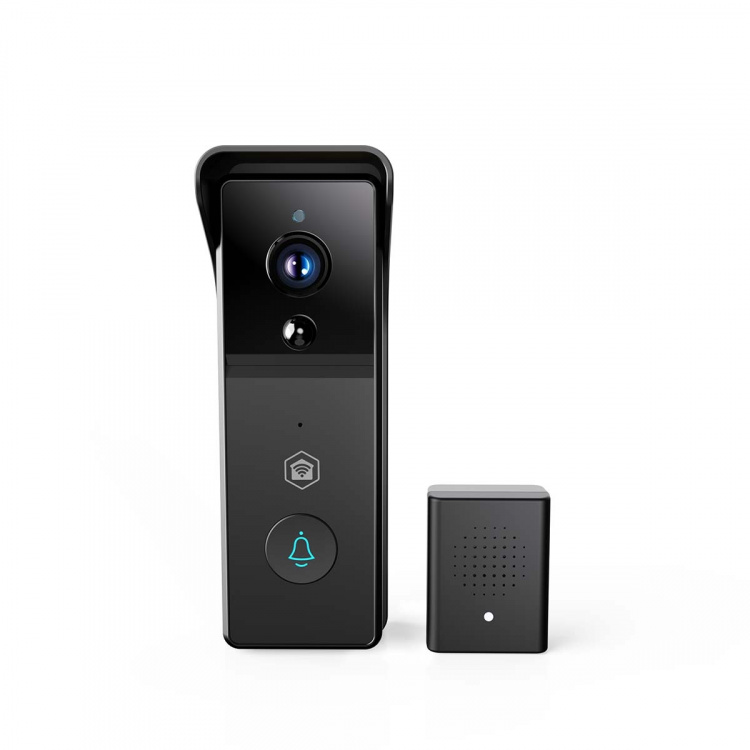 Nedis SmartLife Video Doorbell | Battery Powered | 3MP Full HD 1296p | Cloud Storage (optional) / microSD (not included) | IP44 | With motion sensor | Night vision | Black