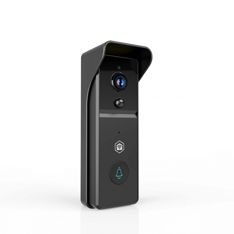 Nedis SmartLife Video Doorbell | Battery Powered | 3MP Full HD 1296p | Cloud Storage (optional) / microSD (not included) | IP44 | With motion sensor | Night vision | Black