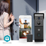 Nedis SmartLife Video Doorbell | Battery Powered | 2x Full HD 1080p | Cloud Storage (optional) / microSD (not included) | IP54 | With motion sensor | Night vision | Black