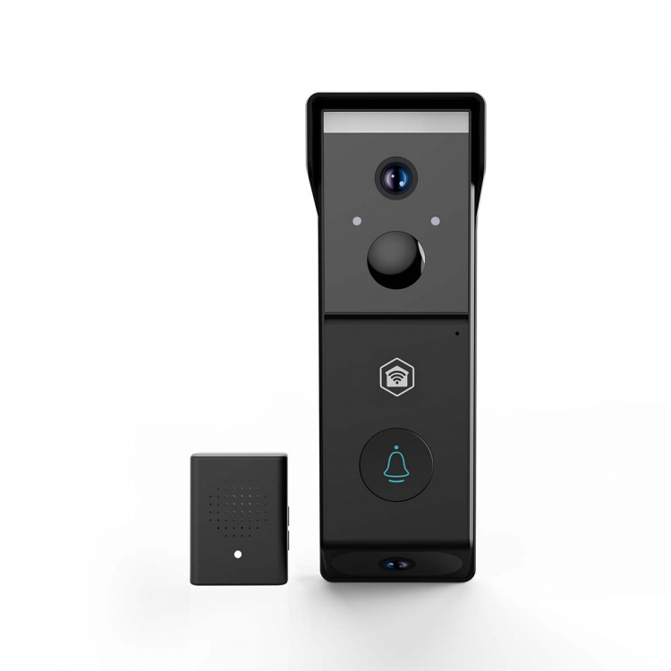 Nedis SmartLife Video Doorbell | Battery Powered | 2x Full HD 1080p | Cloud Storage (optional) / microSD (not included) | IP54 | With motion sensor | Night vision | Black
