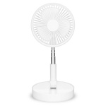 Trebs Portable flexible table and 20cm pedestal fan with Li-ion battery White