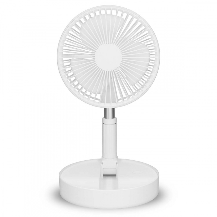 Trebs Portable flexible table and 20cm pedestal fan with Li-ion battery White