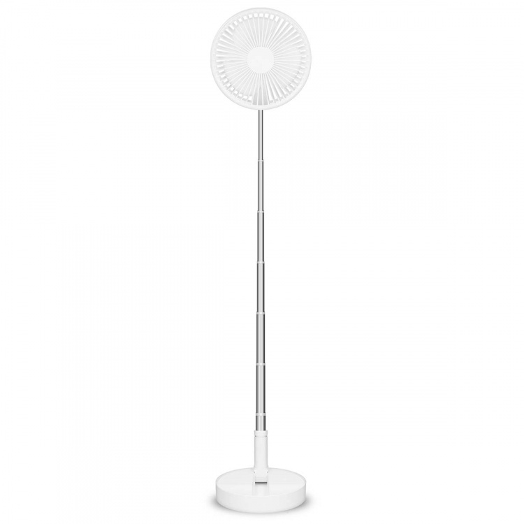Trebs Portable flexible table and 20cm pedestal fan with Li-ion battery White