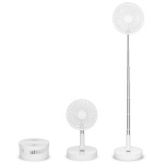 Trebs Portable flexible table and 20cm pedestal fan with Li-ion battery White