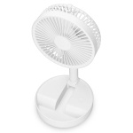 Trebs Portable flexible table and 20cm pedestal fan with Li-ion battery White