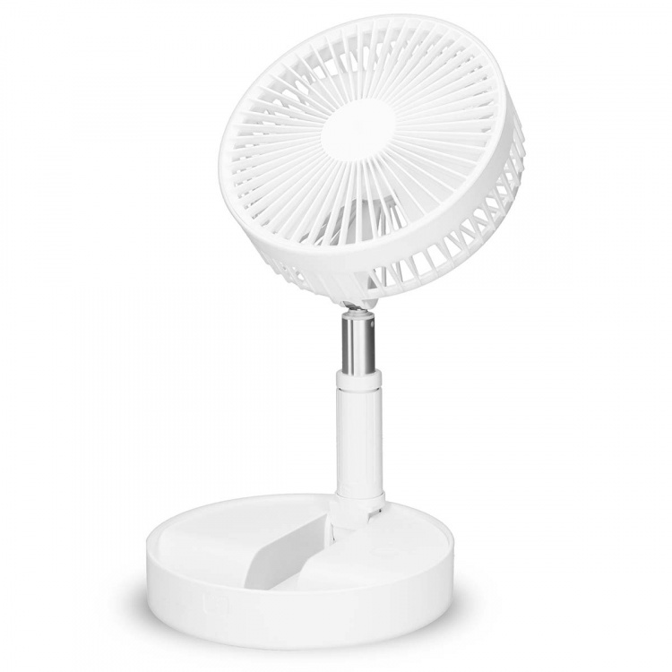Trebs Portable flexible table and 20cm pedestal fan with Li-ion battery White