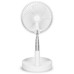 Trebs Portable flexible table and 20cm pedestal fan with Li-ion battery White