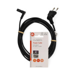 Nedis Power Cable | Euro Male | IEC-320-C7 | Angled 90° | Angled 90° | Nickel Plated | 3.00 m | Round | PVC | Black | Label
