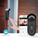 Nedis SmartLife Video Doorbell | Transformer | Full HD 1080p | Cloud Storage (optional) / microSD (not included) / Onvif | IP54 | With motion sensor | Night vision | Black