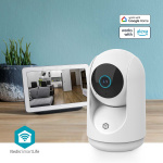 Nedis SmartLife Indoor Camera | 3MP Full HD 1296p | Pan tilt | Cloud Storage (optional) / microSD (not included) / Onvif | With motion sensor | Night vision | White