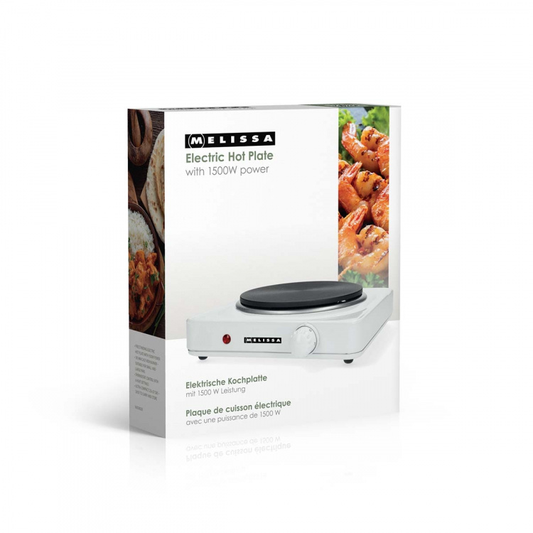 MELISSA Electric Hot Plate | 1500 W | Ø 18.5 cm | 6 Heat settings | Non-slip feet | White