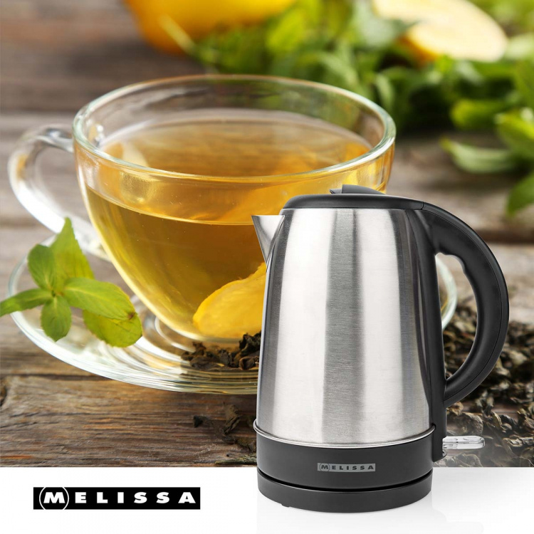 MELISSA Electric Kettle | 1.7 l | 2200 W | Stainless steel | 360° pirouette base | Concealed heating element | Strix® controller | Boil-dry protection