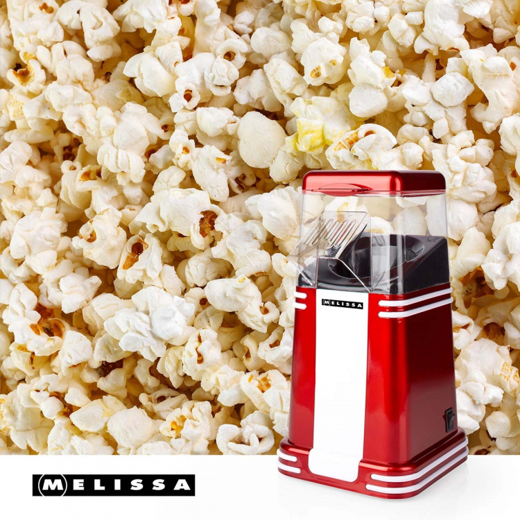 MELISSA Popcorn Maker | 60 g | 1200 W | 2–4 min | Hot Air | Red/White