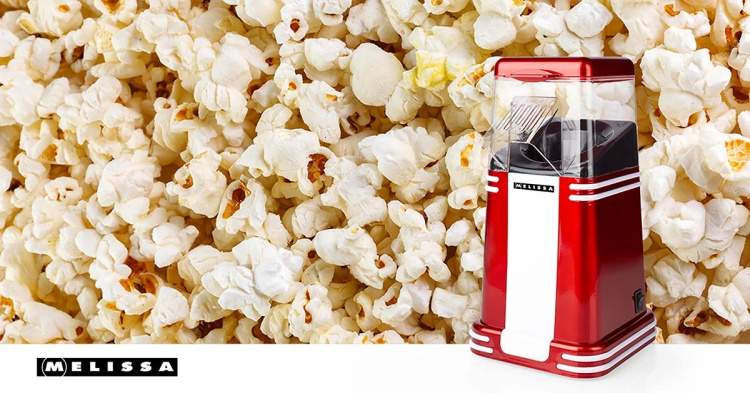 MELISSA Popcorn Maker | 60 g | 1200 W | 2–4 min | Hot Air | Red/White