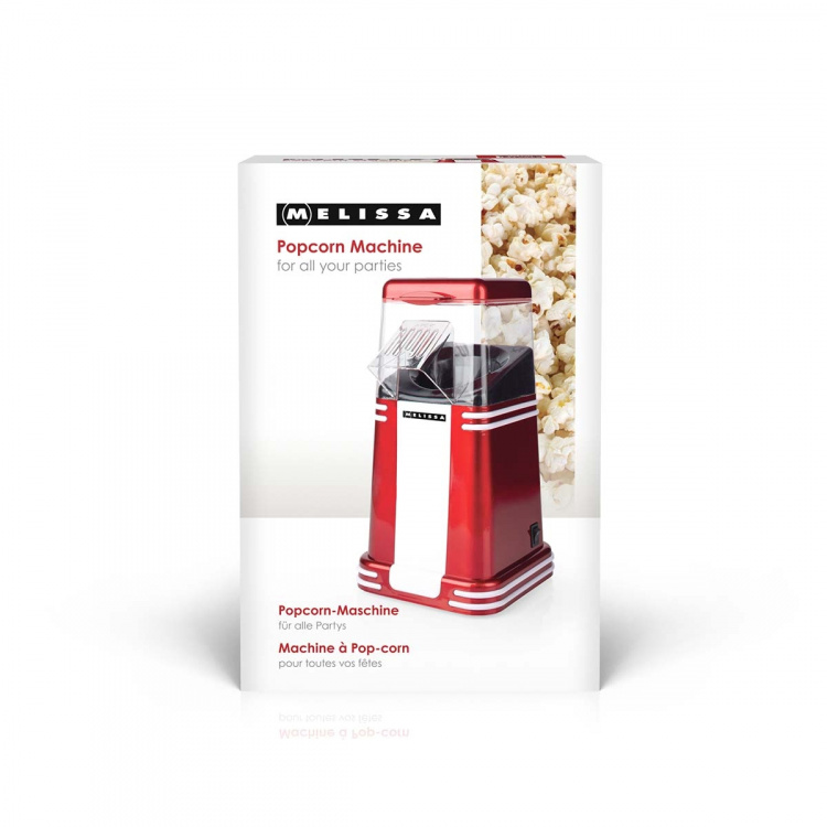 MELISSA Popcorn Maker | 60 g | 1200 W | 2–4 min | Hot Air | Red/White