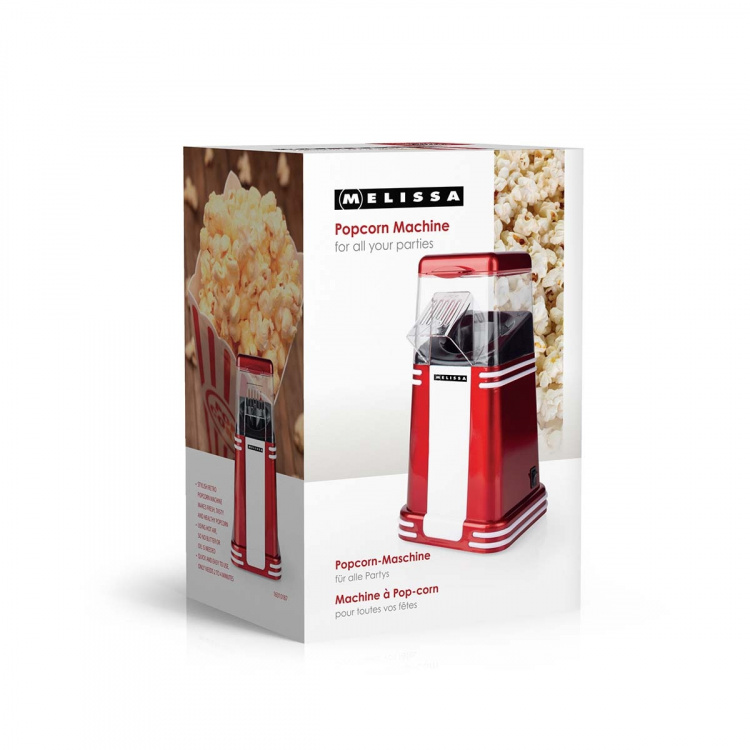 MELISSA Popcorn Maker | 60 g | 1200 W | 2–4 min | Hot Air | Red/White