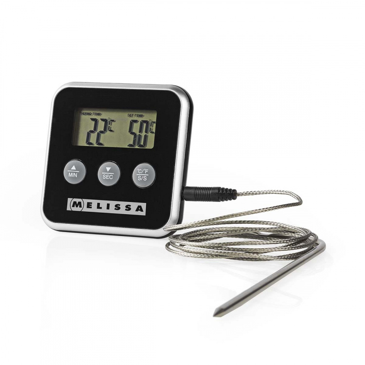MELISSA Meat Thermometer | up to 250°C | Alarm timer | LCD Display