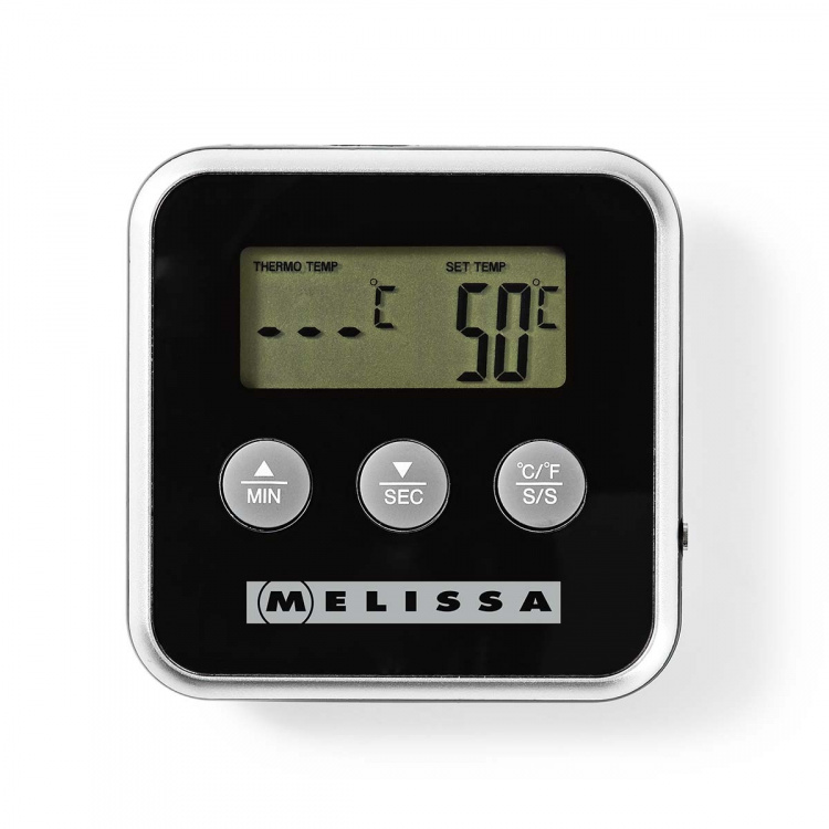 MELISSA Meat Thermometer | up to 250°C | Alarm timer | LCD Display