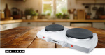 MELISSA Double Electric Hot Plate | 2300 W | Ø 18.5 + 15.5 cm | 5 Heat settings | Non-slip feet | White