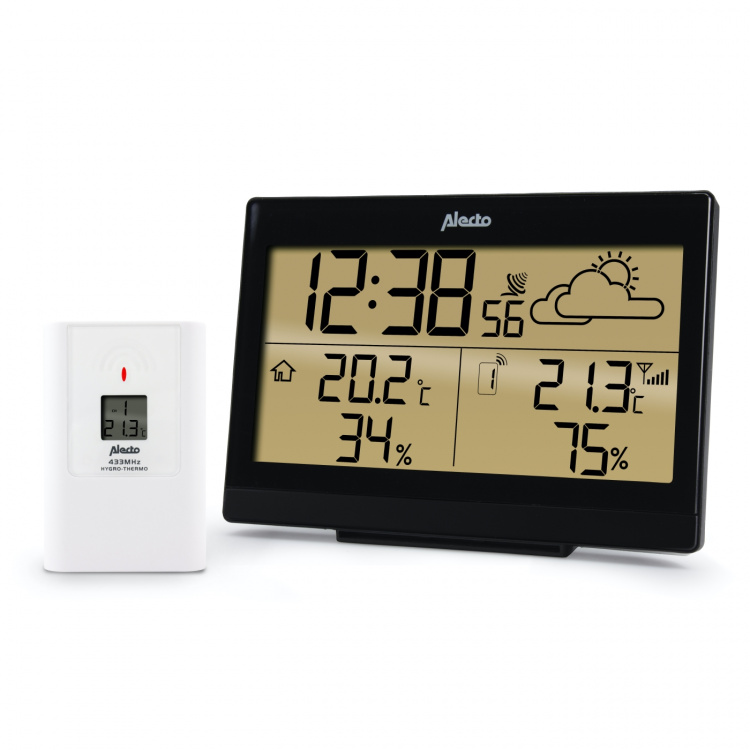 Alecto Weather station with wireless sensor Black