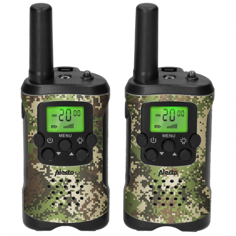 Alecto Set of 2 walkie talkies range up to 7 kilometers Camouflage