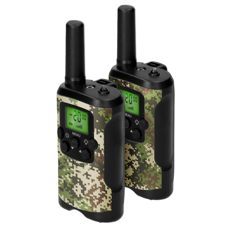 Alecto Set of 2 walkie talkies range up to 7 kilometers Camouflage