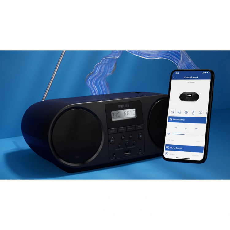 Philips Boombox CD/DAB+/FM-radio/Bluetooth TAZ6000/10 Svart